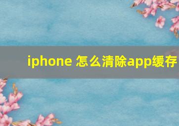 iphone 怎么清除app缓存